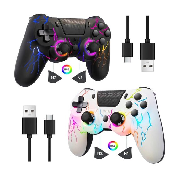 2 Pack Wireless Controller for PS4, Crack Design Compatible with PS4/Slim/Pro/PC - Picture 3 of 3